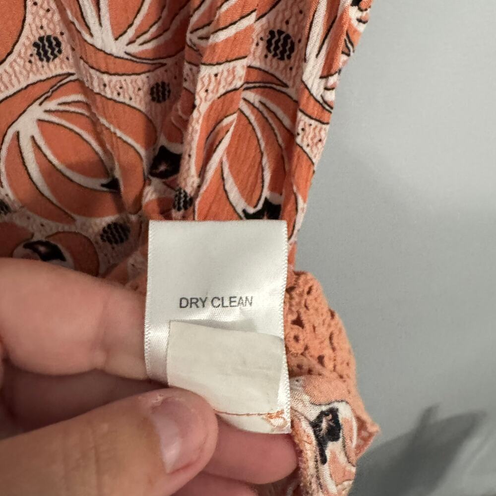 Market & Spruce Peachy Orange Printed Sleeveless Tank Top Women's Size Medium - Picture 6 of 7